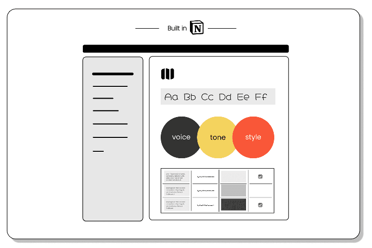 Content style guide template in Notion